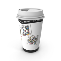 Takeout Coffee Cup (Picasso Design) PNG & PSD Images