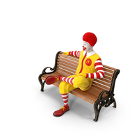 McDonalds Clown Bench Sitting Pose PNG & PSD Images