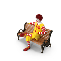McDonalds Clown Bench Sitting Pose Fur PNG & PSD Images