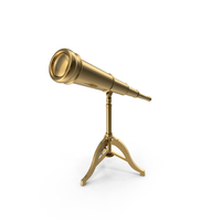 Gold Vintage Telescope PNG & PSD Images
