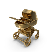 Gold Baby Stroller PNG & PSD Images
