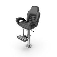 Captain Helm Chair With Footrest Black PNG & PSD Images