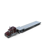 Freight Truck With Flatbed Semi Trailer PNG & PSD Images