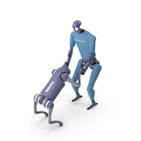 Humanoid Robot Meets Robot Dog PNG & PSD Images