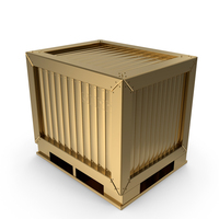 Gold Cargo Crate PNG & PSD Images