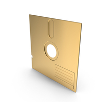 Gold 5.25 Floppy Disk PNG & PSD Images