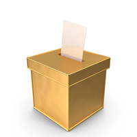 Cartoon Vote Box Gold PNG & PSD Images