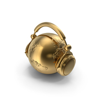 Gold Earth With Headphones PNG & PSD Images