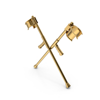 Gold Forearm Crutches PNG & PSD Images