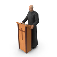 Catholic Priest Reads the Bible at the Lectern Ambo PNG & PSD Images