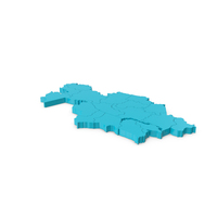 Kazakhstan Map New Regions Blue PNG & PSD Images