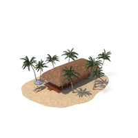 Beach Hut Scene PNG & PSD Images