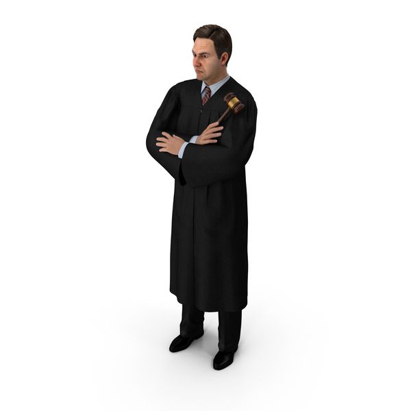Judge With Gavel Standing Pose PNG & PSD Images