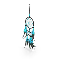 Small Dreamcatcher With Blue Feathers PNG & PSD Images