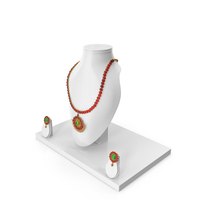 Necklace With Necklace Display Stand PNG & PSD Images
