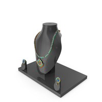 Necklace With Necklace Display Stand PNG & PSD Images