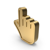 Gold Hand Cursor Symbol PNG & PSD Images