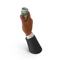 100 Dollars US Roll Holding Black Hand PNG & PSD Images