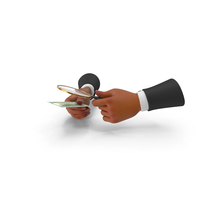 Black Hand Holding Magnify 100 Dollars US Note PNG & PSD Images
