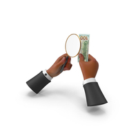 Black Hand Holding Magnify Find 100 Dollars US Note PNG & PSD Images