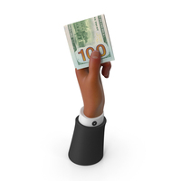 Rising Black Hand Holding 100 Dollars US Note PNG & PSD Images