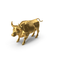 Gold Bull Sculpture PNG & PSD Images