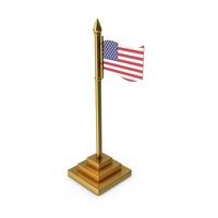USA Table Flag Gold PNG & PSD Images