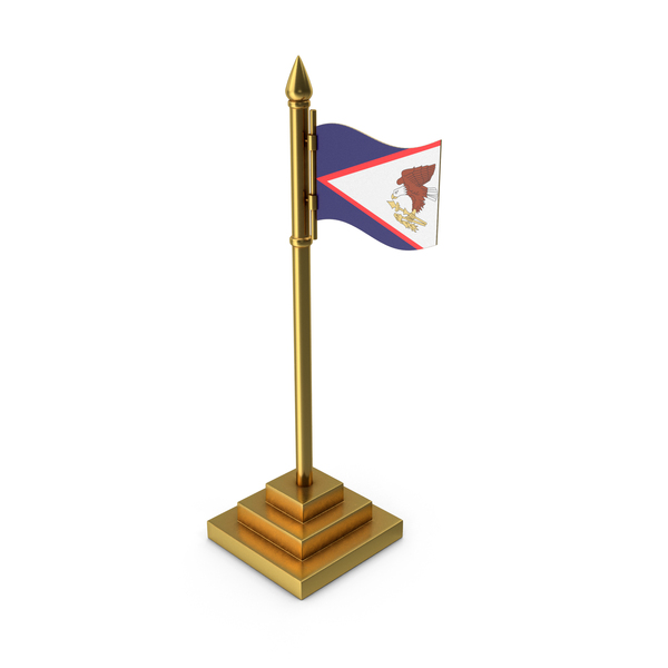 American Samoa Table Flag Gold PNG & PSD Images