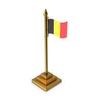 Belgium Table Flag Gold PNG & PSD Images
