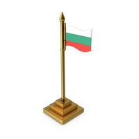 Bulgaria Table Flag Gold PNG & PSD Images