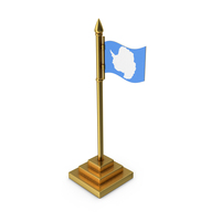 Antarctica Table Flag Gold PNG & PSD Images