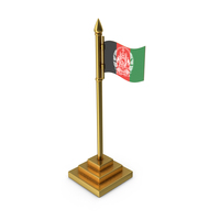 Afghanistan Table Flag Gold PNG & PSD Images