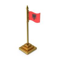 Albania Table Flag Gold PNG & PSD Images