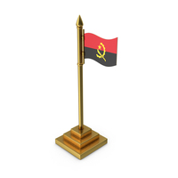 Angola Table Flag Gold PNG & PSD Images