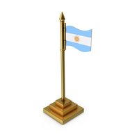 Argentina Table Flag Gold PNG & PSD Images