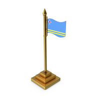 Aruba Table Flag Gold PNG & PSD Images