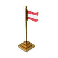 Austria Table Flag Gold PNG & PSD Images