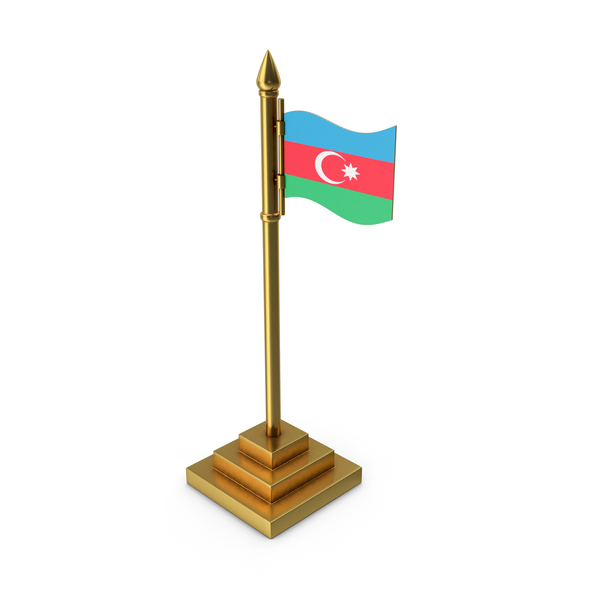 Azerbaijan Table Flag Gold PNG & PSD Images