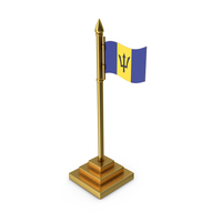 Barbados Table Flag Gold PNG & PSD Images