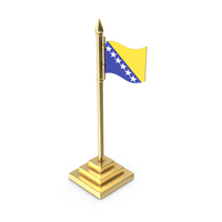 Bosnia And Herzegovina Table Flag Gold PNG & PSD Images