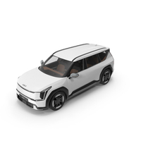 KIA EV9 Electric SUV White Simplified PNG & PSD Images