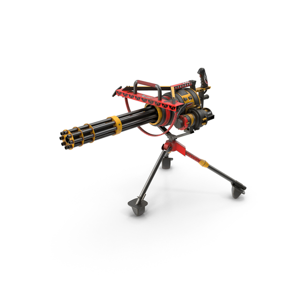 M134 Minigun Red Yellow PNG & PSD Images