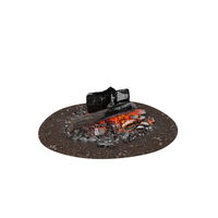Campfire With Glowing Embers And Charred Logs PNG & PSD Images