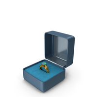 Blue Gold Ring Gift Box PNG & PSD Images