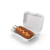 Corn Dog In Food Container PNG & PSD Images