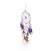 Decorative Dreamcatcher With Feathers Five Rings PNG & PSD Images