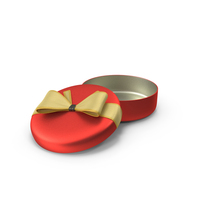 Gold Red Round Gift Box Open PNG & PSD Images