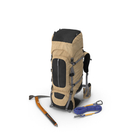 Hiking Backpack Rope With Ice Axe PNG & PSD Images