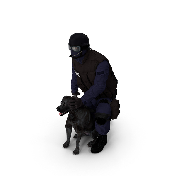 Police K9 Patrol With Taser Baton PNG & PSD Images