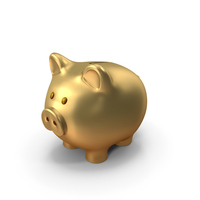 Gold Save Money Piggy Bank PNG & PSD Images